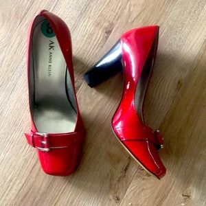 Red ANNE KLEIN high heels.